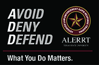 Avoid, Deny, Defend logo